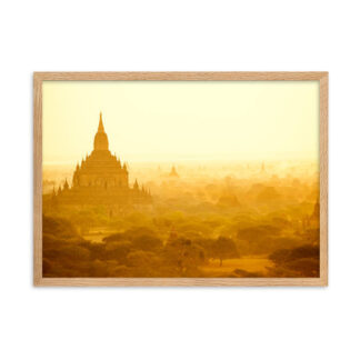 Golden Tranquility: Bagan's Ancient Temple at Sunrise